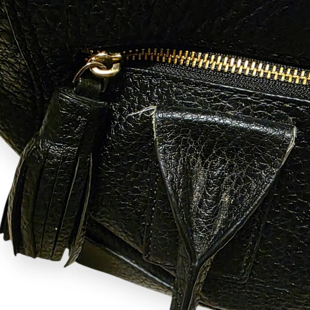 Kate Spade Black Pebbled Leather South Port Avenue Satchel Bag